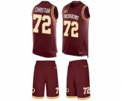Men's Nike Washington Redskins #72 Geron Christian Limited Burgundy Red Tank Top Suit NFL Jersey