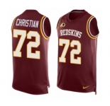 Men's Nike Washington Redskins #72 Geron Christian Limited Red Player Name & Number Tank Top NFL Jersey
