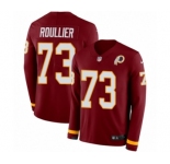 Men's Nike Washington Redskins #73 Chase Roullier Limited Burgundy Therma Long Sleeve NFL Jersey
