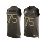 Men's Nike Washington Redskins #75 Brandon Scherff Limited Green Salute to Service Tank Top NFL Jersey