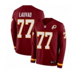 Men's Nike Washington Redskins #77 Shawn Lauvao Limited Burgundy Therma Long Sleeve NFL Jersey