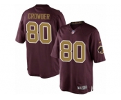Men's Nike Washington Redskins #80 Jamison Crowder Limited Burgundy Red Gold Number Alternate 80TH Anniversary NFL Jersey