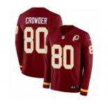 Men's Nike Washington Redskins #80 Jamison Crowder Limited Burgundy Therma Long Sleeve NFL Jersey