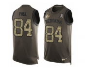 Men's Nike Washington Redskins #84 Niles Paul Limited Green Salute to Service Tank Top NFL Jersey