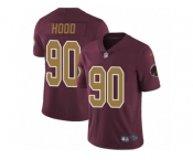 Men's Nike Washington Redskins #90 Ziggy Hood Vapor Untouchable Limited Burgundy Red Gold Number Alternate 80TH Anniversary NFL Jersey