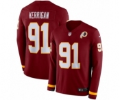 Men's Nike Washington Redskins #91 Ryan Kerrigan Limited Burgundy Therma Long Sleeve NFL Jersey