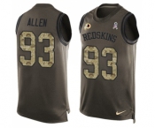 Men's Nike Washington Redskins #93 Jonathan Allen Limited Green Salute to Service Tank Top NFL Jersey