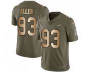 Men's Nike Washington Redskins #93 Jonathan Allen Limited Olive Gold 2017 Salute to Service NFL Jersey