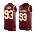 Men's Nike Washington Redskins #93 Jonathan Allen Limited Red Player Name & Number Tank Top NFL Jersey