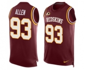 Men's Nike Washington Redskins #93 Jonathan Allen Limited Red Player Name & Number Tank Top NFL Jersey