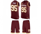 Men's Nike Washington Redskins #95 Da'Ron Payne Limited Burgundy Red Tank Top Suit NFL Jersey