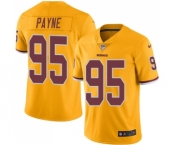 Men's Nike Washington Redskins #95 Da'Ron Payne Limited Gold Rush Vapor Untouchable NFL Jersey