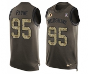 Men's Nike Washington Redskins #95 Da'Ron Payne Limited Green Salute to Service Tank Top NFL Jersey
