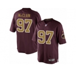 Men's Nike Washington Redskins #97 Terrell McClain Limited Burgundy Red Gold Number Alternate 80TH Anniversary NFL Jersey