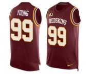 Men's Redskins #99 Chase Young Burgundy Red Team Color Stitched Football Limited Tank Top Jersey