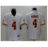 Men's Washington Football Team #4 Taylor Heinicke White Nike Burgundy Limited Jersey