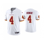 Men's Washington Football Team #4 Taylor Heinicke White Vapor Untouchable Limited Stitched Jersey