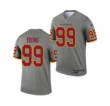 Men's Washington Football Team #99 Chase Young Gray 2021 Inverted Legend Stitched Jersey