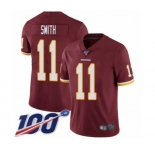 Men's Washington Redskins #11 Alex Smith Burgundy Red Team Color Vapor Untouchable Limited Player 100th Season Football Jersey