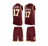 Men's Washington Redskins #17 Terry McLaurin Limited Burgundy Red Tank Top Suit Football Jersey