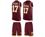 Men's Washington Redskins #17 Terry McLaurin Limited Burgundy Red Tank Top Suit Football Jersey