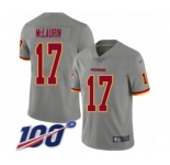 Men's Washington Redskins #17 Terry McLaurin Limited Gray Inverted Legend 100th Season Football Jersey