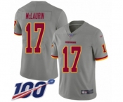 Men's Washington Redskins #17 Terry McLaurin Limited Gray Inverted Legend 100th Season Football Jersey