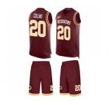 Men's Washington Redskins #20 Landon Collins Limited Burgundy Red Tank Top Suit Football Jersey