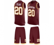 Men's Washington Redskins #20 Landon Collins Limited Burgundy Red Tank Top Suit Football Jersey