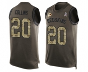 Men's Washington Redskins #20 Landon Collins Limited Green Salute to Service Tank Top Football Jersey