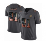 Men's Washington Redskins #21 Sean Taylor Carbon Black Retro Flag Limited Player Football Jersey