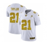 Men's Washington Redskins #21 Sean Taylor Flocked Leopard Print Vapor Limited Football Jersey White