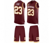 Men's Washington Redskins #23 Bryce Love Limited Burgundy Red Tank Top Suit Football Jersey