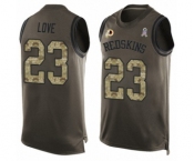 Men's Washington Redskins #23 Bryce Love Limited Green Salute to Service Tank Top Football Jersey