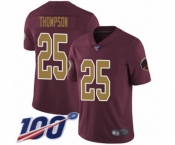 Men's Washington Redskins #25 Chris Thompson Burgundy Red Gold Number Alternate 80TH Anniversary Vapor Untouchable Limited Player 100th Season Football Jer