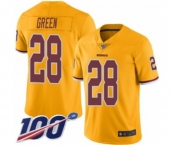 Men's Washington Redskins #28 Darrell Green Limited Gold Rush Vapor Untouchable 100th Season Football Jersey