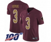 Men's Washington Redskins #3 Dustin Hopkins Burgundy Red Gold Number Alternate 80TH Anniversary Vapor Untouchable Limited Player 100th Season Football Jers
