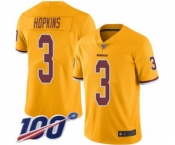 Men's Washington Redskins #3 Dustin Hopkins Limited Gold Rush Vapor Untouchable 100th Season Football Jersey