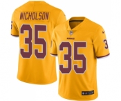 Men's Washington Redskins #34 Montae Nicholson Limited Gold Rush Vapor Untouchable Football Jersey