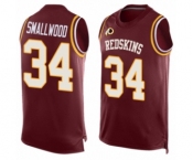 Men's Washington Redskins #34 Wendell Smallwood Limited Red Player Name & Number Tank Top Football Jersey