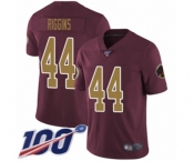 Men's Washington Redskins #44 John Riggins Burgundy Red Gold Number Alternate 80TH Anniversary Vapor Untouchable Limited Player 100th Season Football Jerse