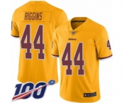 Men's Washington Redskins #44 John Riggins Limited Gold Rush Vapor Untouchable 100th Season Football Jersey
