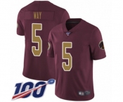 Men's Washington Redskins #5 Tress Way Burgundy Red Gold Number Alternate 80TH Anniversary Vapor Untouchable Limited Player 100th Season Football Jersey