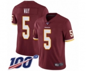 Men's Washington Redskins #5 Tress Way Burgundy Red Team Color Vapor Untouchable Limited Player 100th Season Football Jersey