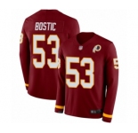 Men's Washington Redskins #53 Jon Bostic Limited Burgundy Therma Long Sleeve Football Jersey
