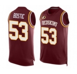 Men's Washington Redskins #53 Jon Bostic Limited Red Player Name & Number Tank Top Football Jersey