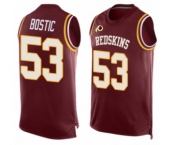 Men's Washington Redskins #53 Jon Bostic Limited Red Player Name & Number Tank Top Football Jersey