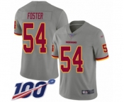 Men's Washington Redskins #54 Mason Foster Limited Gray Inverted Legend 100th Season Football Jersey