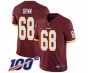Men's Washington Redskins #68 Russ Grimm Burgundy Red Team Color Vapor Untouchable Limited Player 100th Season Football Jersey