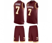 Men's Washington Redskins #7 Dwayne Haskins Limited Burgundy Red Tank Top Suit Football Jersey